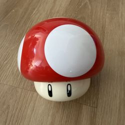 Super Mario Bros Super Mushroom Ceramic Cookie Jar / Storage Bowl with Lid