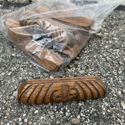 Vintage, oak, desk drawer or dresser drawer handles.