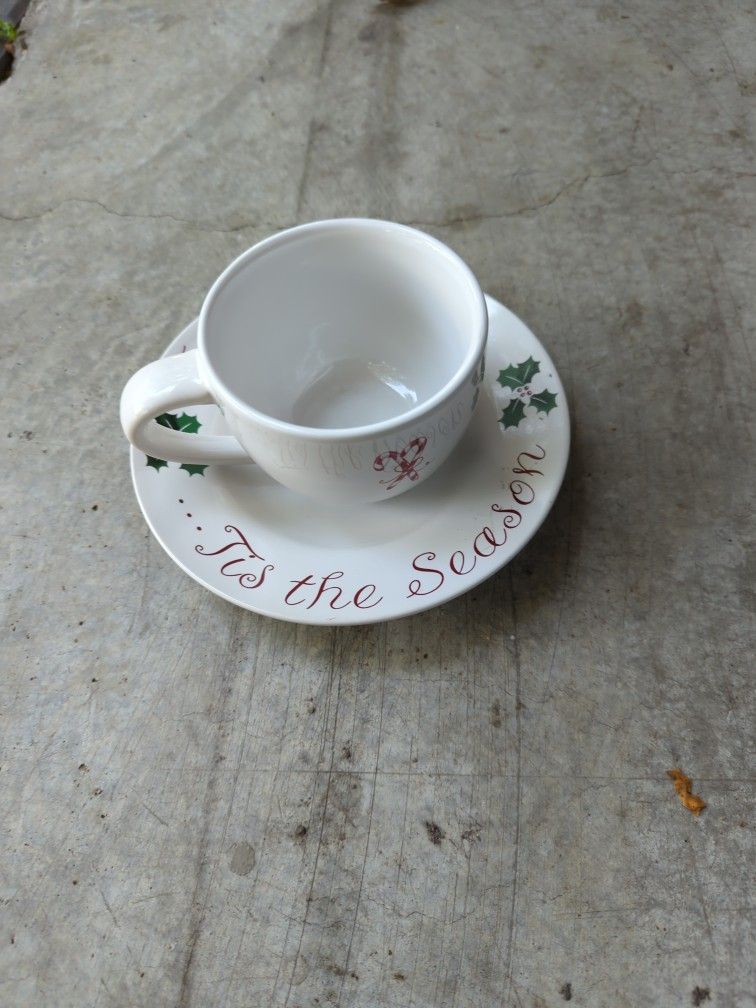 Christmas Cup And Saucer