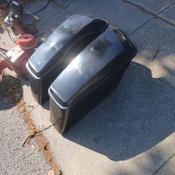 Saddle Bags Hard Black No Hardware New