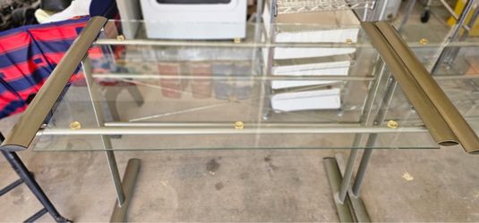 Glass metal desk