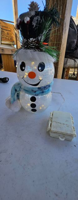 Handmade Light-Up Glitter Snowman Christmas Decor