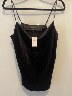 Banana Republic Black Velvet Draped Cowl Camisole