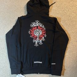 Chromehearts Zipup Hoodie With Red Accents