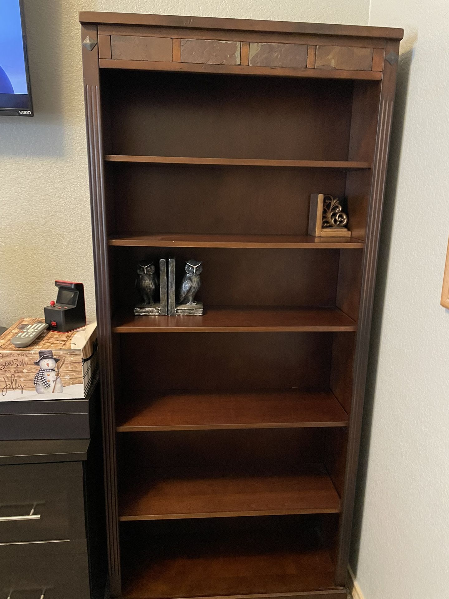 Santa Fe bookcase Stone Inserts At Top