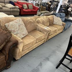 Golden Brown Couch And Loveseat (in Store) 