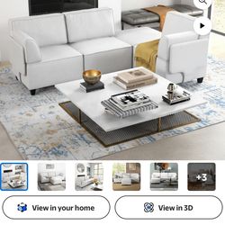 Mainstays 4-Piece Modular Sectional Sofa with Ottoman