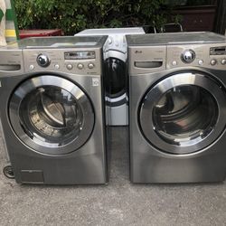 SET WASHER AND DRYER LG STAINLESS STEEL 🆓️FREE DELIVERY 🆓️ 