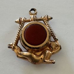 VTG Goldstone Carnelian Anchor & Bathing Beauty Pendant 