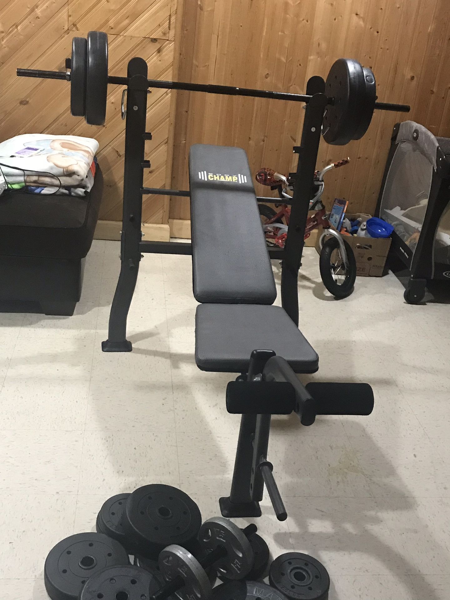 Weight bench & weights