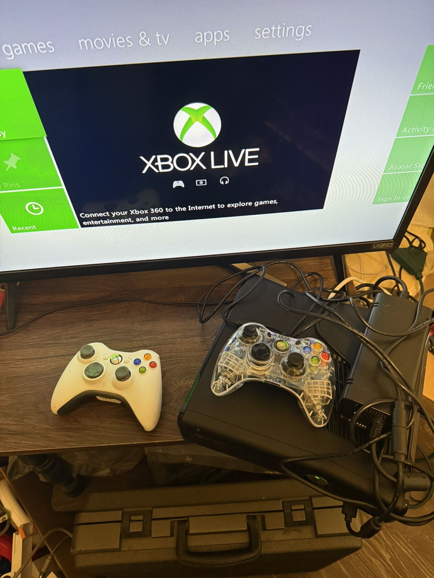 Xbox 360 S console with 2 controllers & 250 gb hd, $120, 1 wired & 1 wireless controller pickup Inman SC or can ship I sale games $5-$10 each over 300