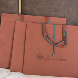 #Authentic Brand New 3Bags Loro Piana Brick Red Shopping Bag Gift Tote - 21.5"× 18"x 7"(1), 16.5“x18”x6”(2)