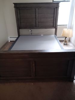 Queen Size Bed With Headboard, Footboard and New Box Spring