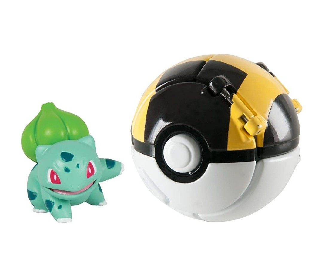 TOMY POKEMON THROW N' POP BULBASAUR AND POKE BALL RARE COLLECTIBLE ACTION FIGURE