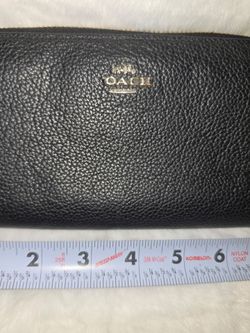 Coach Black Pebbled Leather Zip Wallet