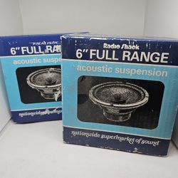 Realistic and radio shack 6-in speakers 40-1285D vintage 1980 with boxes untested car speaker