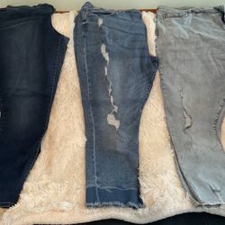 3 Pairs Ladies Jeans-size 20/23