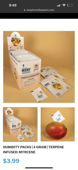 Terpene Infused Humidity Packs: 4g And 67g (62%)