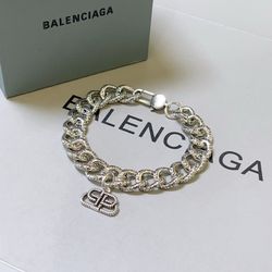 Balenciaga Monogram Oval Chain Bracelet Unisex
