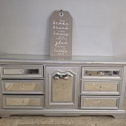 Mirror Large Dresser  Grey/ Silver