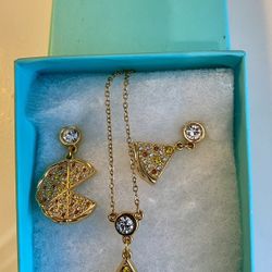 Pizza Hut Earrings And Necklace