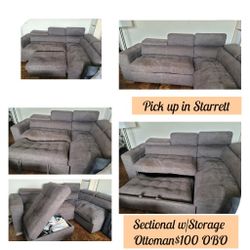 Sleeper Sectional & Storage Ottoman