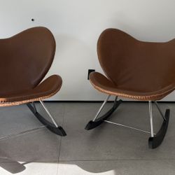 Rapport dual matching modern leather rocking chairs