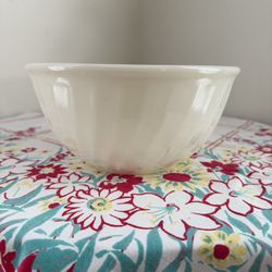 White Fire King Vintage Milk Glass Bowl 