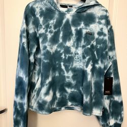 Vans Just Showed Up On My Thing Brand Turquoise Tie-Dye Cropped Hoodie Look New With Tags Size Extra Large
