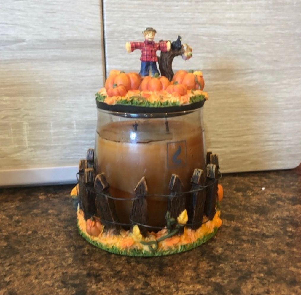 Halloween / Thanksgiving Gold Canyon Pumpkin Harvest Candle Holder and Lid