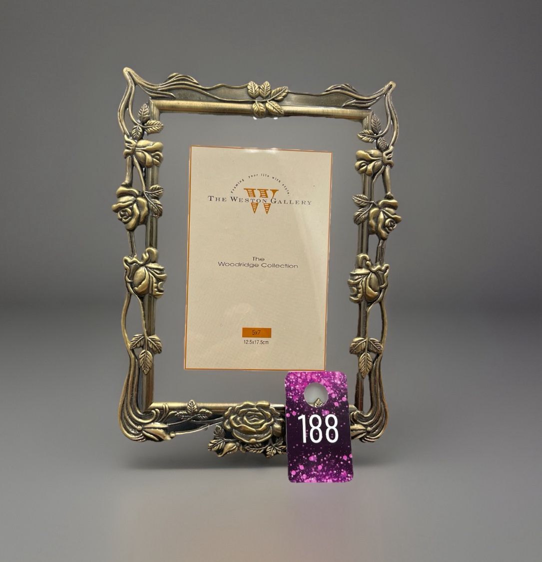 Weston Gallery Pewter Photo Frame 5X7”Rose Garden