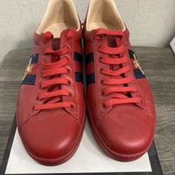 Gucci Ace Bee Stripe Logo Embellished 