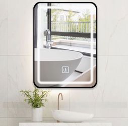 Rectangular  Wall  Mirror  Black  Frame  ,  Size  20 X 28 