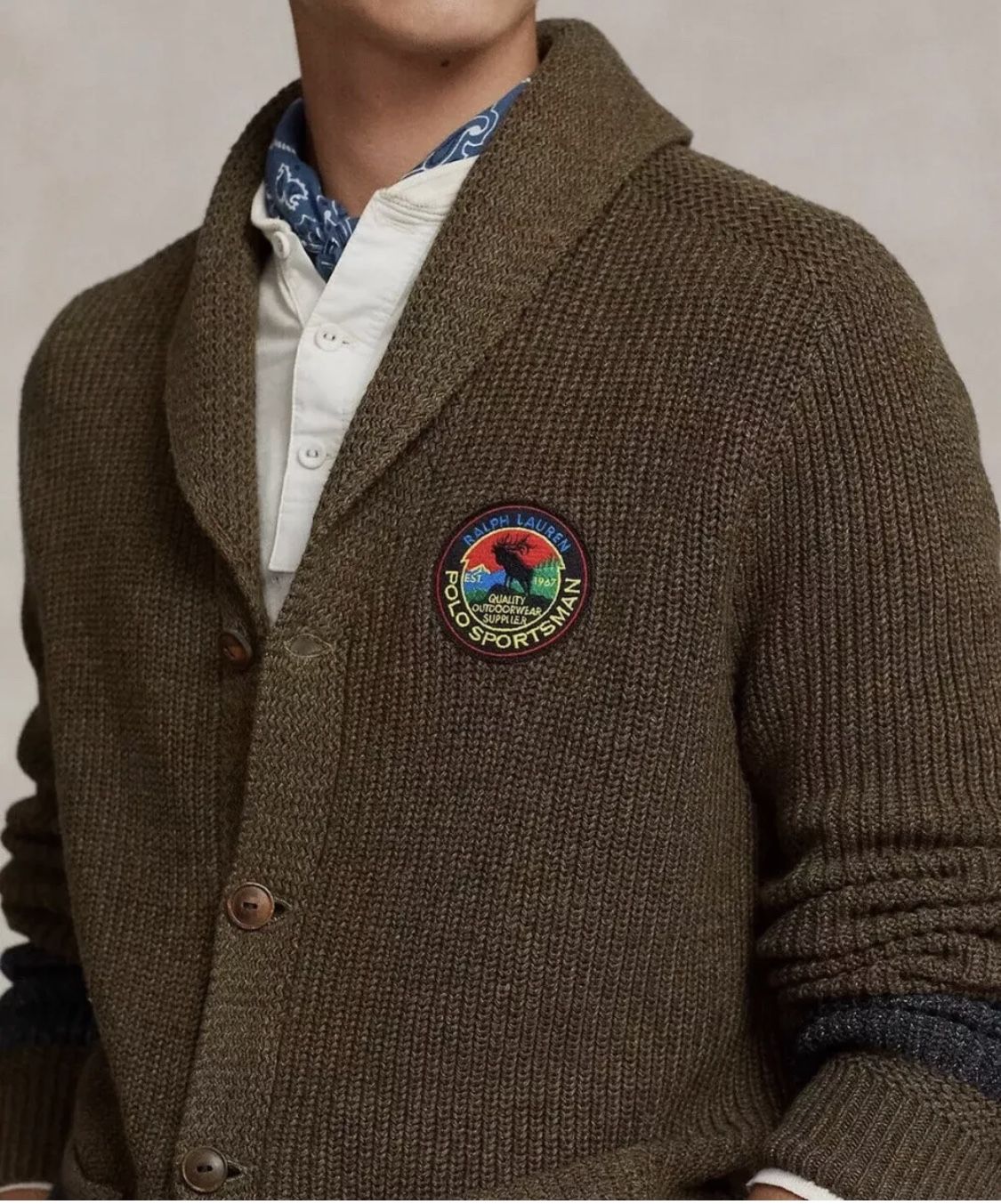Ralph Lauren Polo Chief Western Sportsman Aztec Indian Shawl Cardigan Sweater XL