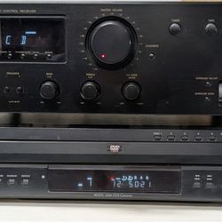 JVC Receiver & Pioneer CD/DVD Player With Speakers