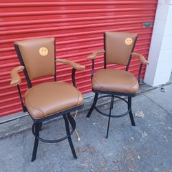 Pumpkin Black Hightop Swievl Chairs