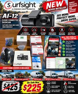 $225. NEW Surfsight AI-12 Cloud-Connected Dash Cam / Fleet Camera System
