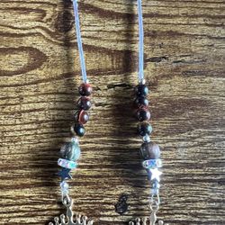 White Hair Clips With Beads And Crown Charms 