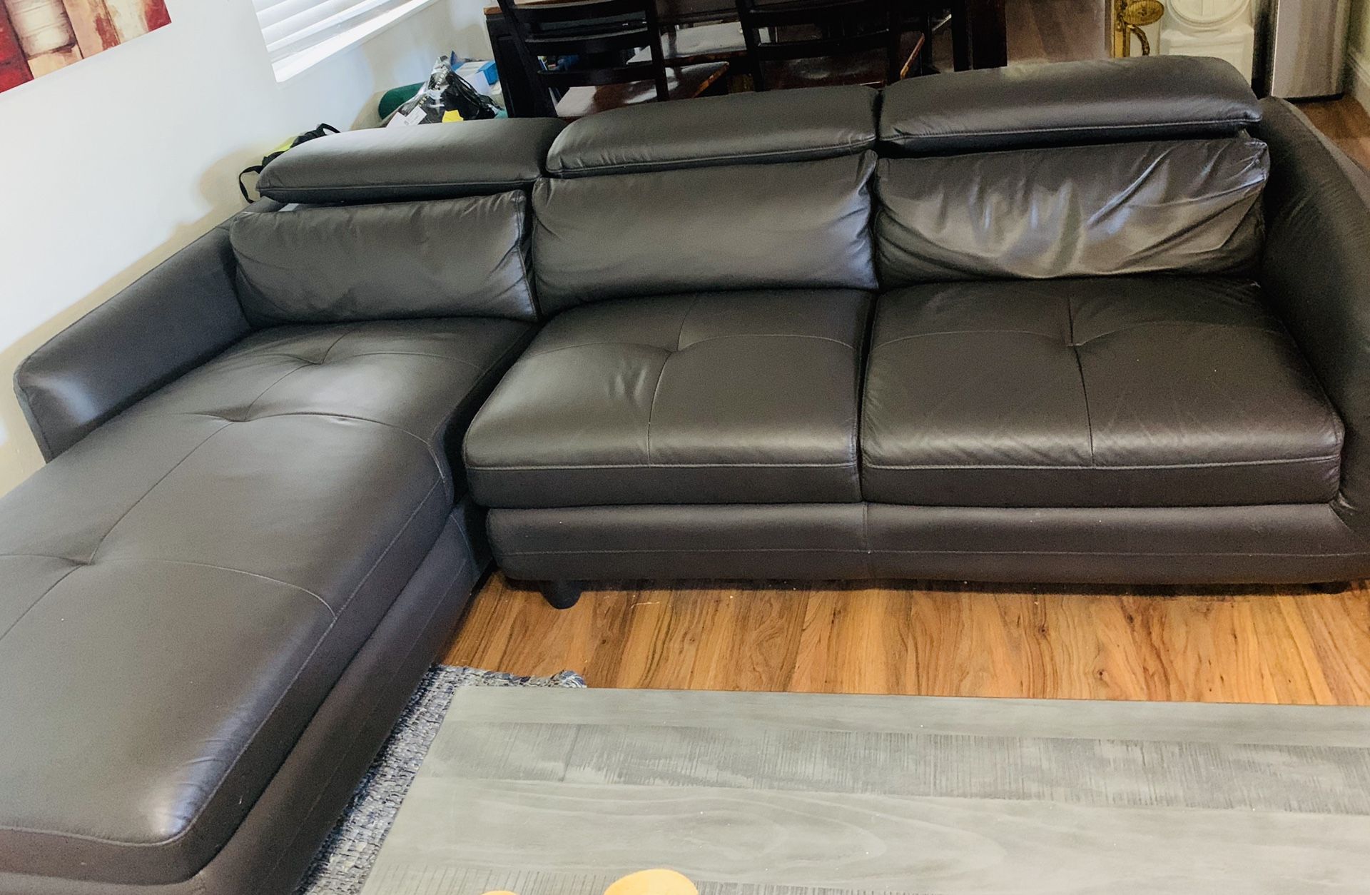 105” Sectional Leather Couch