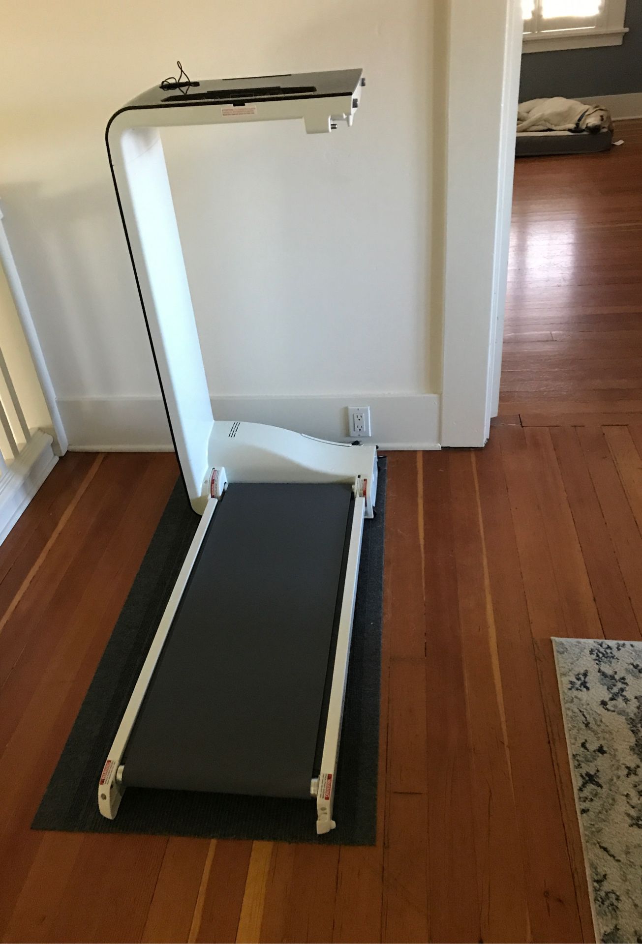 Small treadmill with book or computer holder