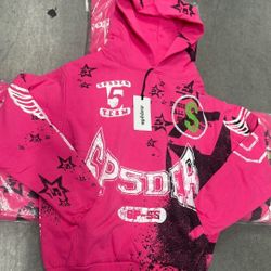 pink sp5der hoodie 