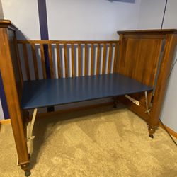 Upcycled Solid Wood Crib Desk And Kid Chair