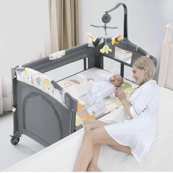 New- 5 In 1 Bedside Sleeper/Playpen /Bassinet