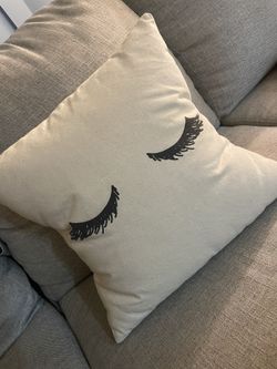 Off white lashes washeable pillow case with pillow 