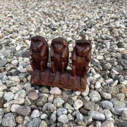 Wood Carving -3 Monkeys Hear See Do No Evil