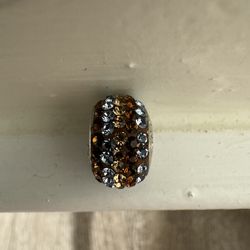 Gold, Bronze and Sky Blue Gemstone Charm Bead