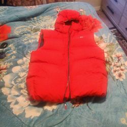 Tommy Jeans Puffer Vest Jacket, Red, Medium. 
