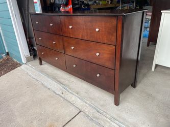Dark Wood 6-Drawer  Dresser