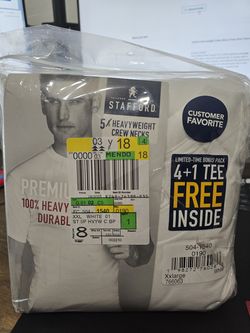 Stafford Heavyweight Cotton Mens 5 Pack Short Sleeve Crew Neck T-Shirt