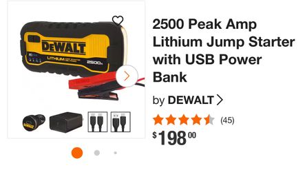 Dewalt Battery Jumper 2500amp